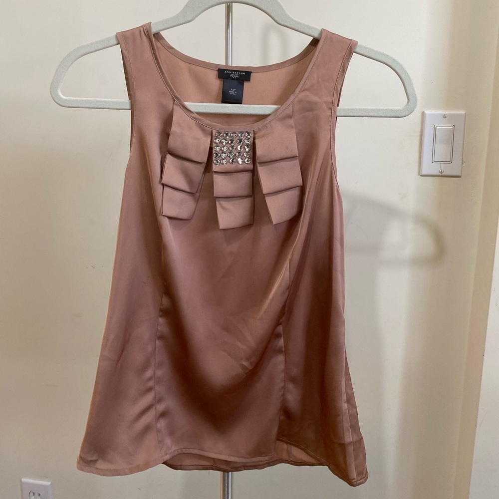 Jeweled neckline Ann taylor top / blouse